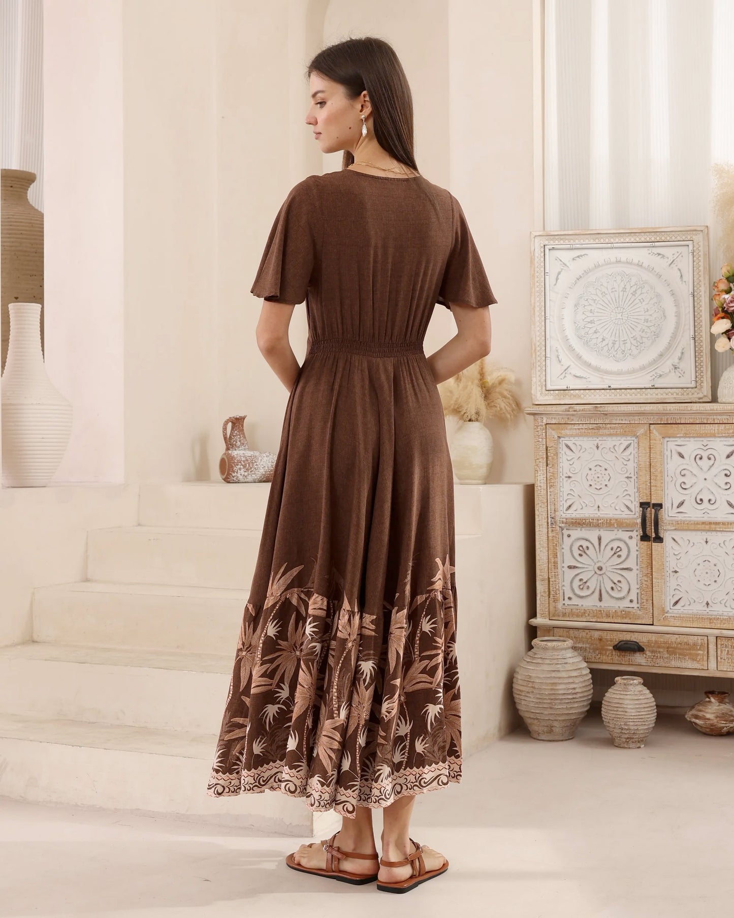 Brown Palm Tree Dress