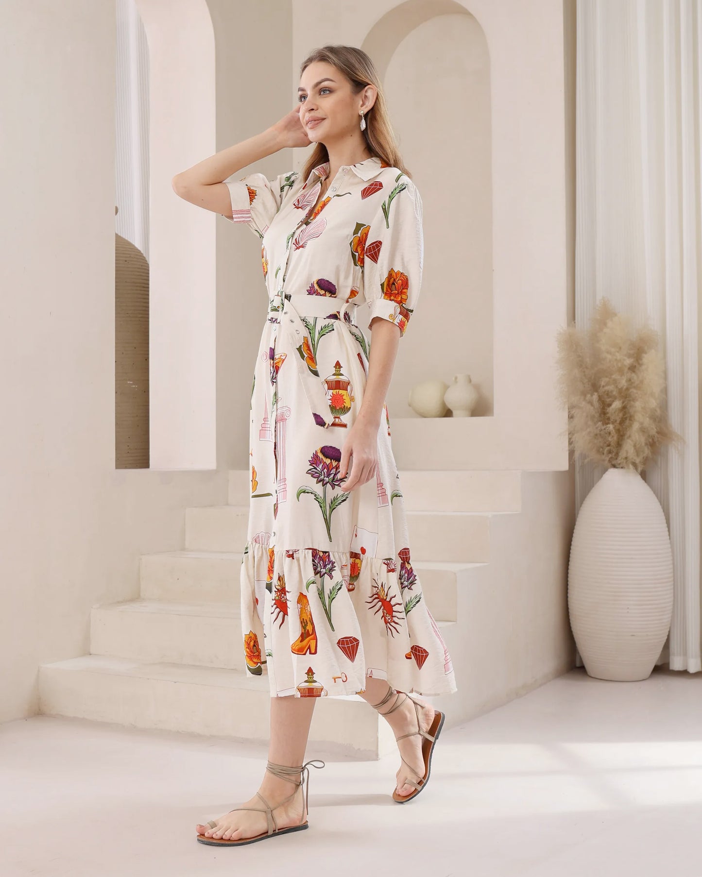 Playful Garden Midi Dress