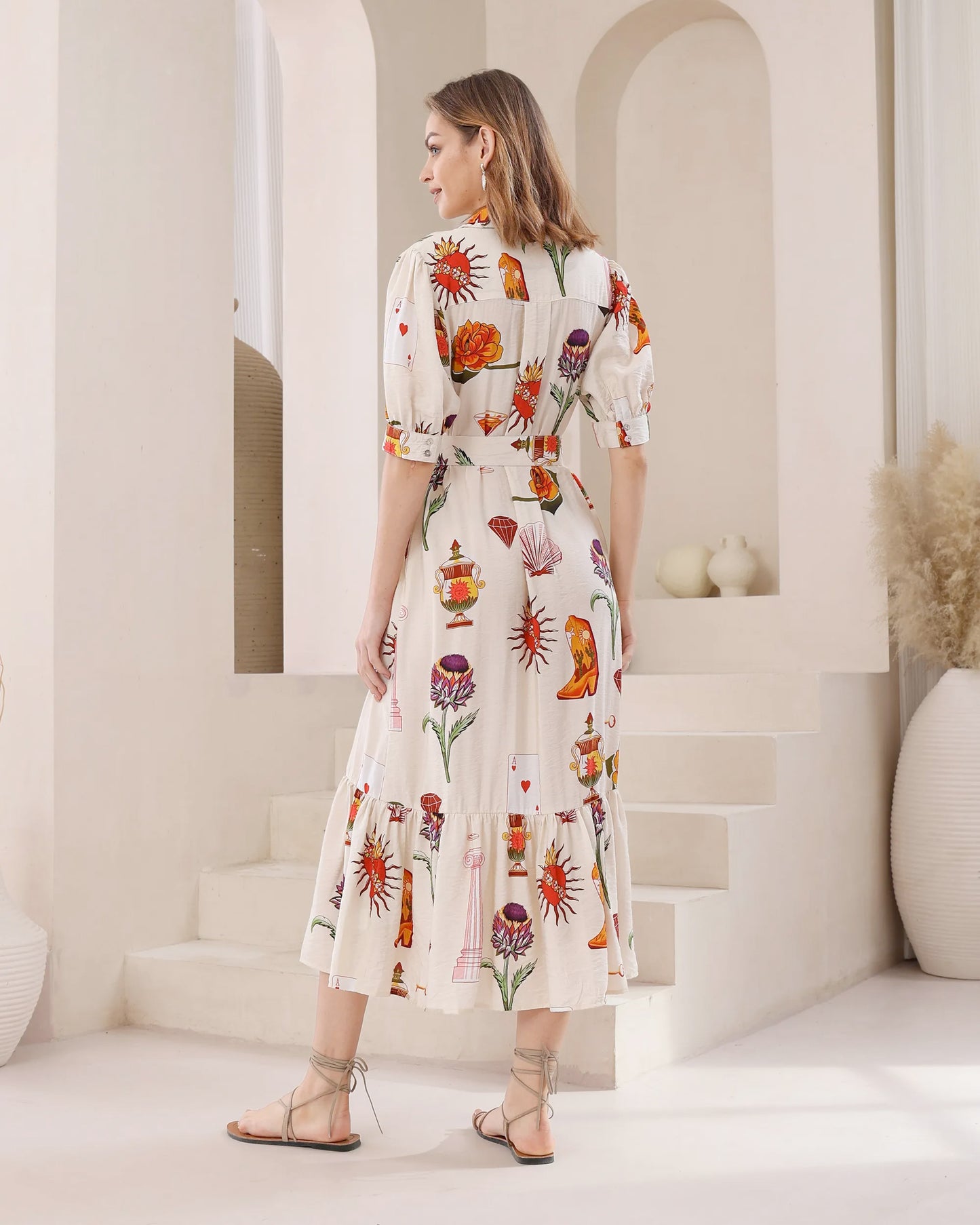 Playful Garden Midi Dress