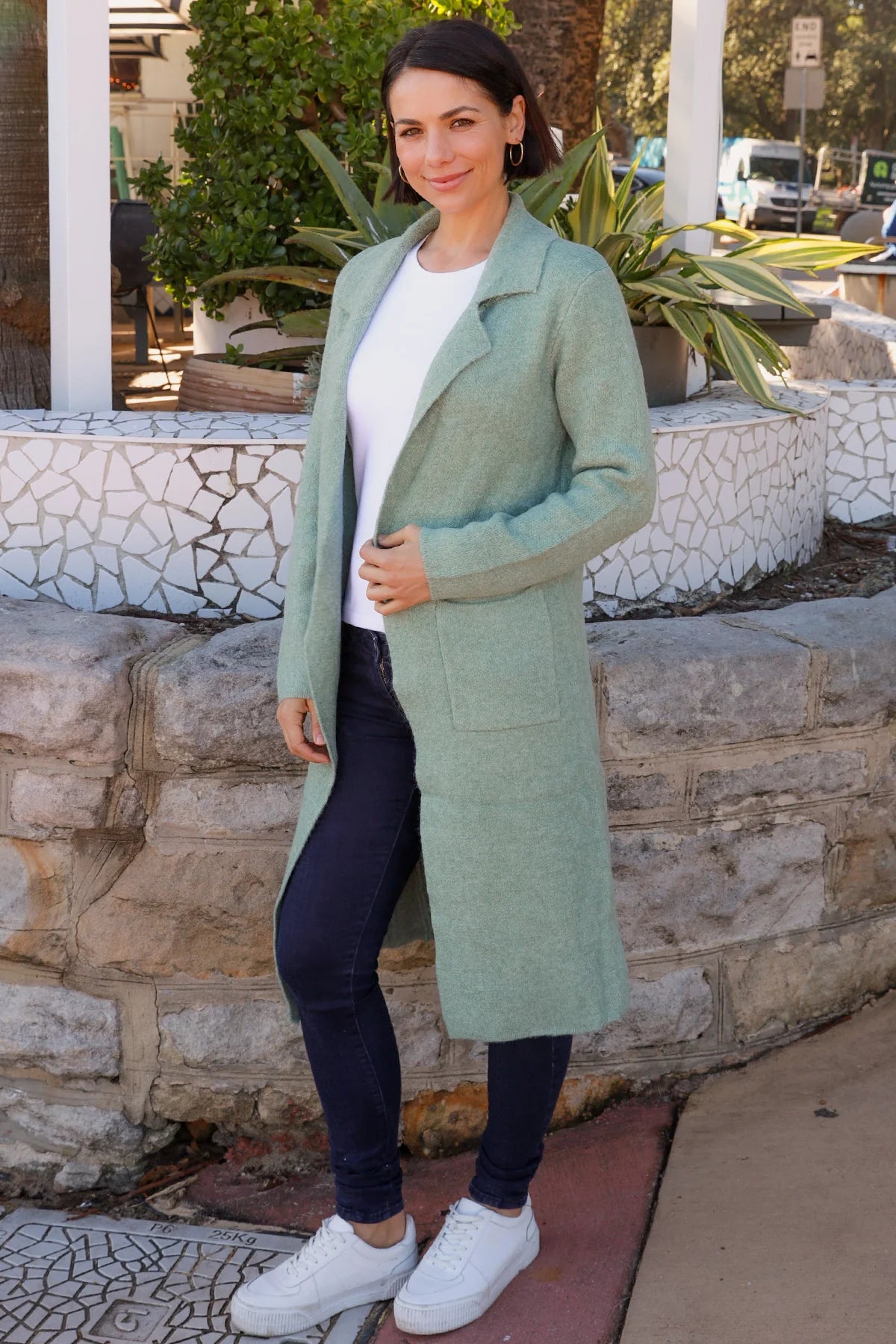 Sage Longline Coatigan
