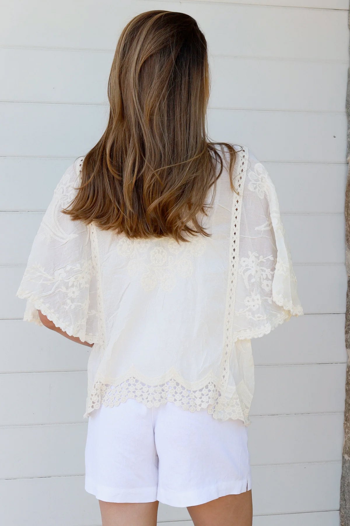 Ivory Cotton Crochet Top