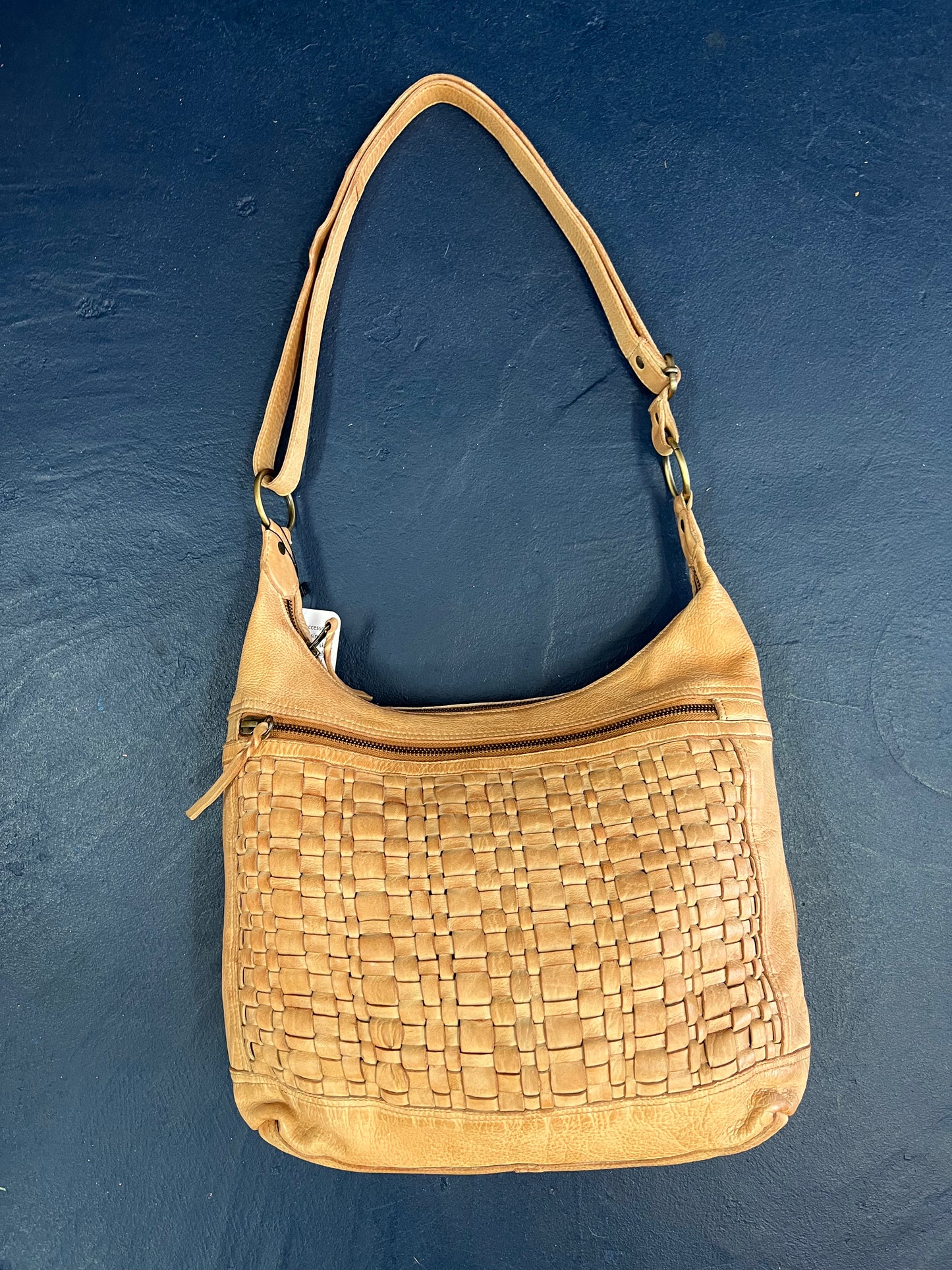 Woven Leather Cross Body Bag