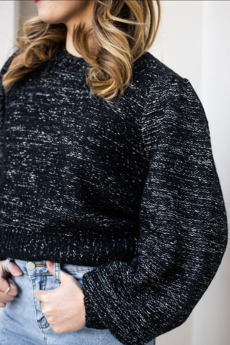Lurex Mix Blouson Sleeves Jumper