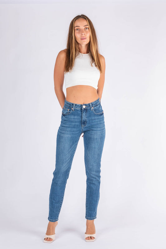 Wakee High Rise Straight Leg Jeans 3049