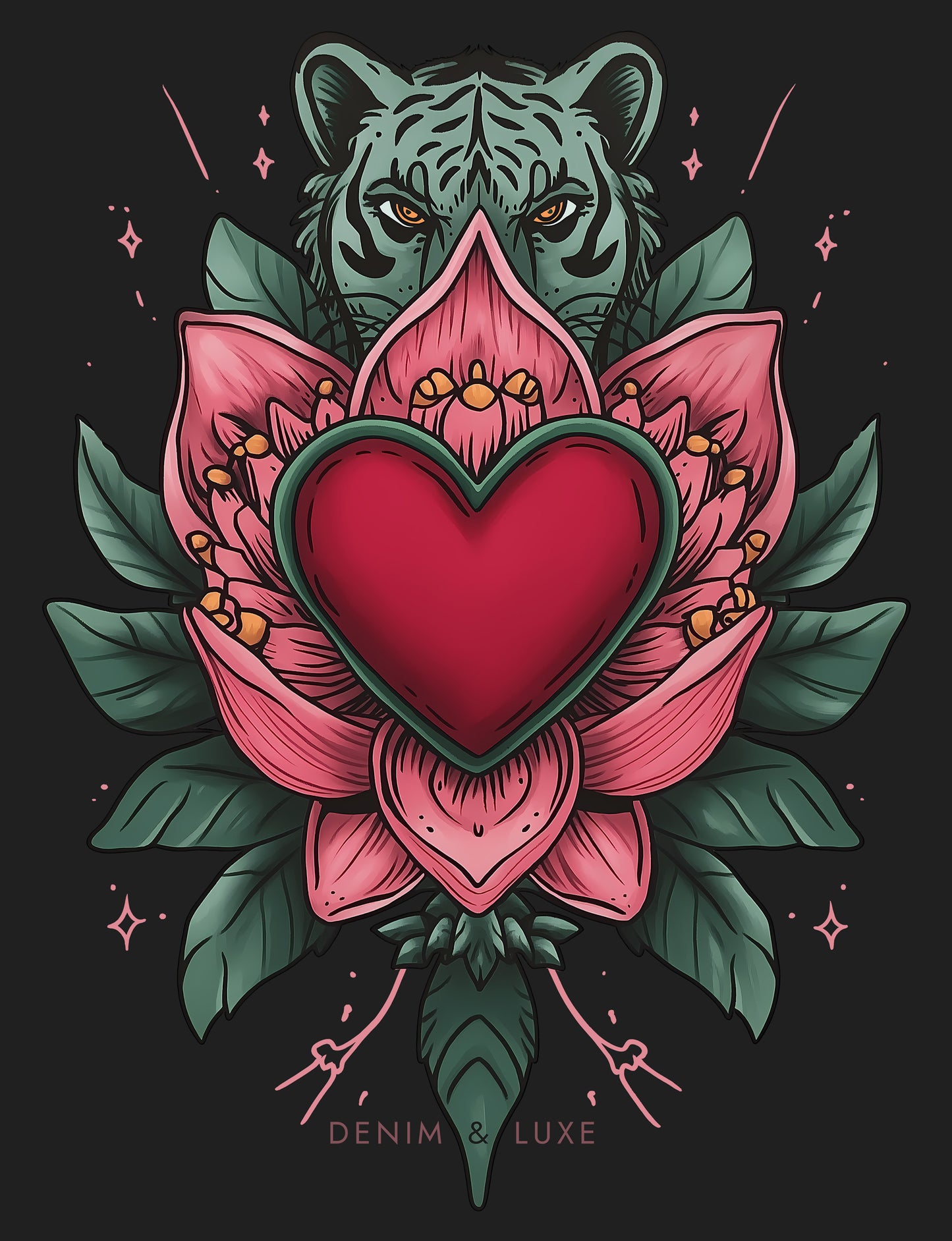 Denim & Luxe Lotus Heart Tee