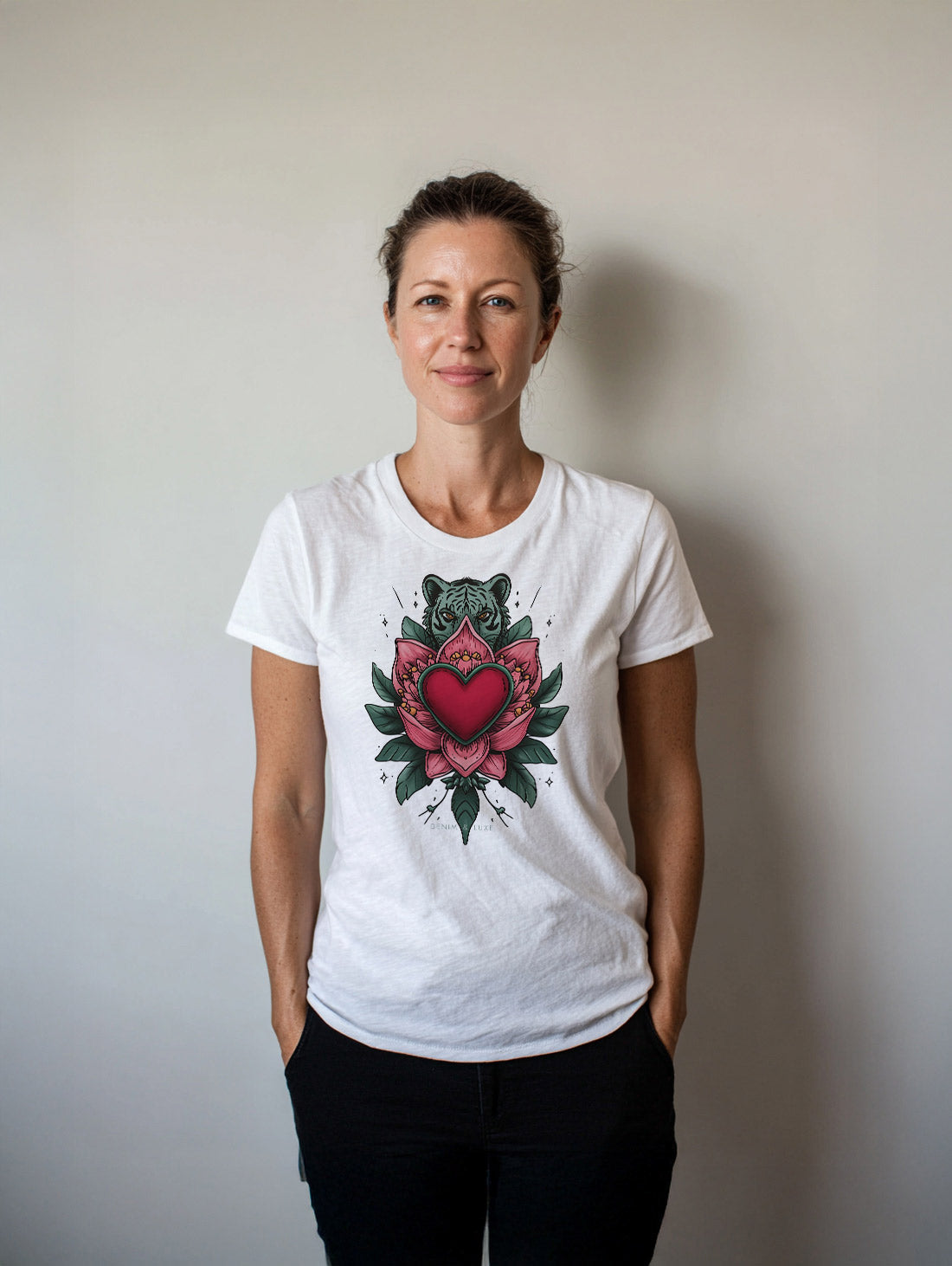 Denim & Luxe Lotus Heart Tee