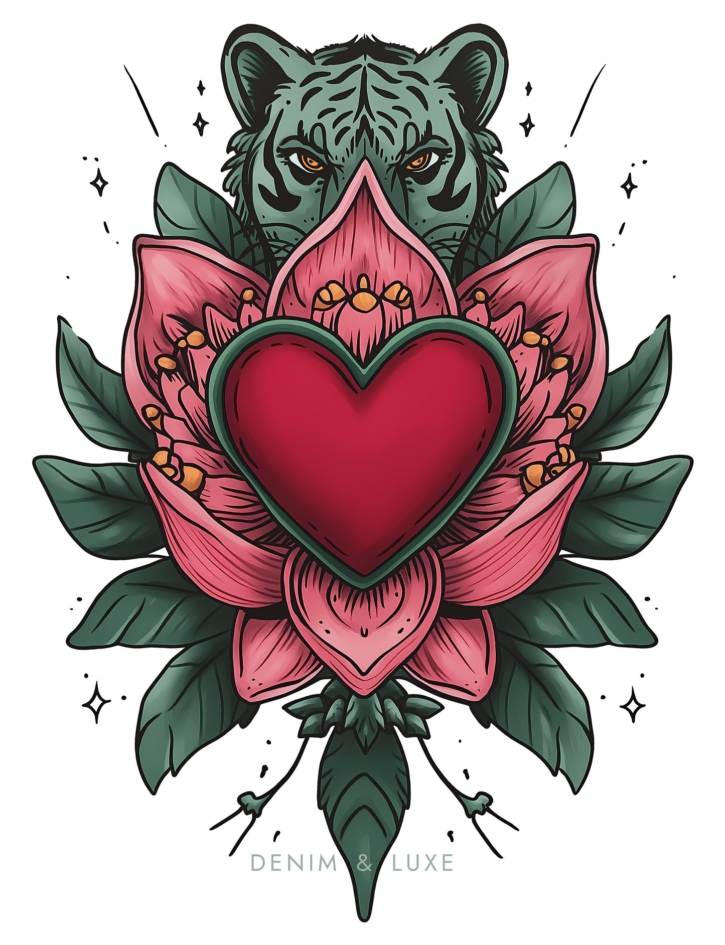 Denim & Luxe Lotus Heart Tee
