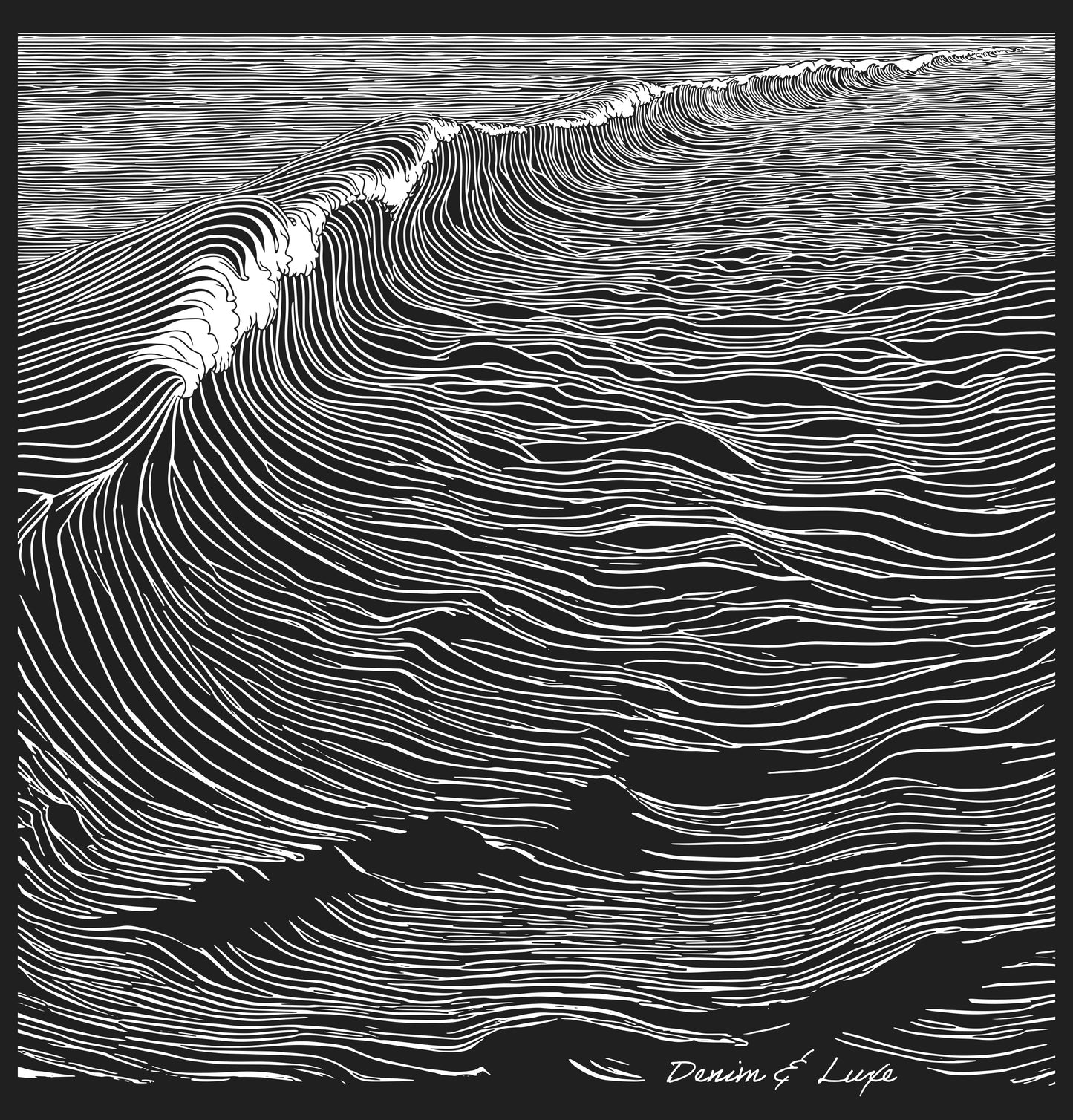 Denim & Luxe Mens Moon Wave Tee