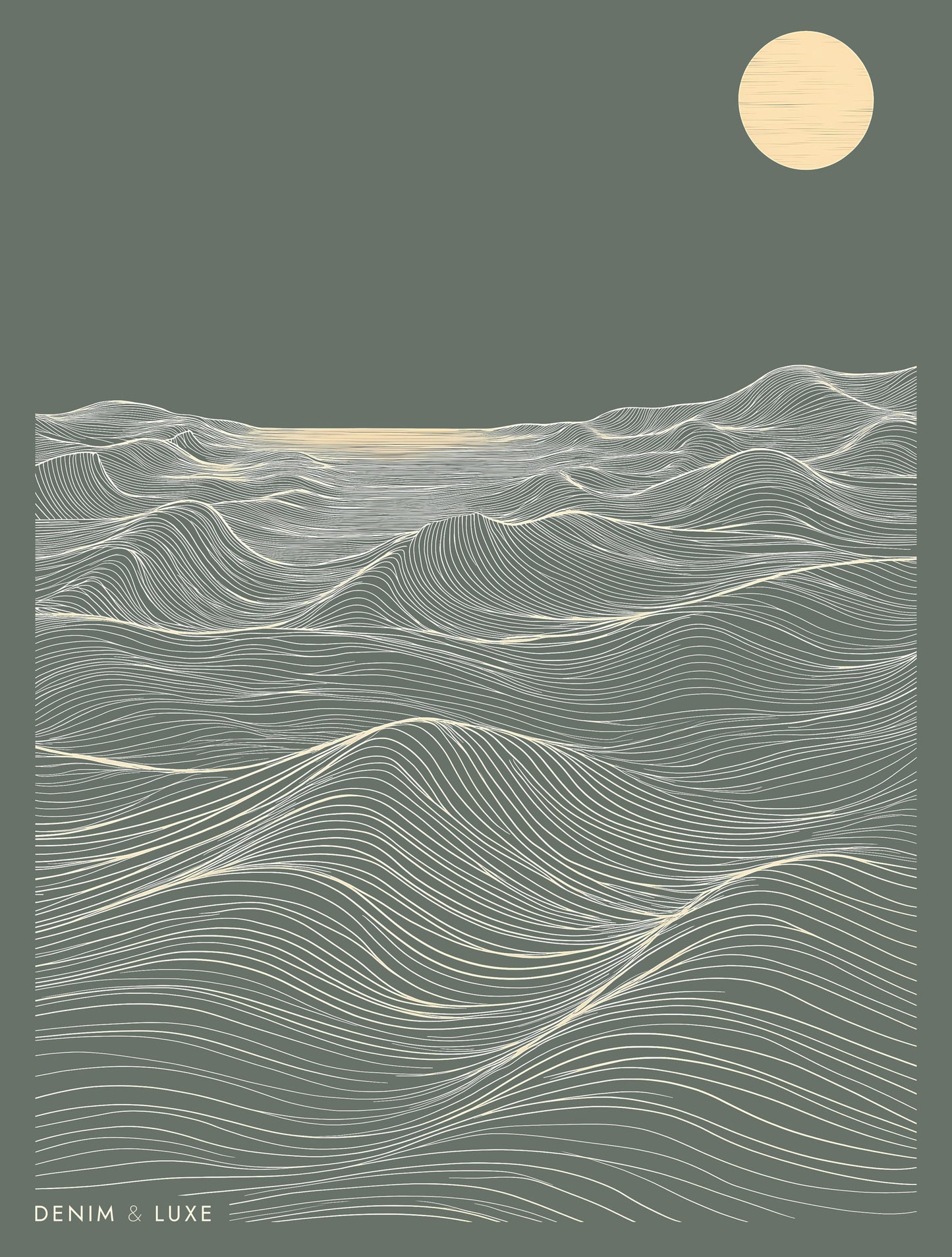 Denim & Luxe Mens Moon Wave Remix Tee