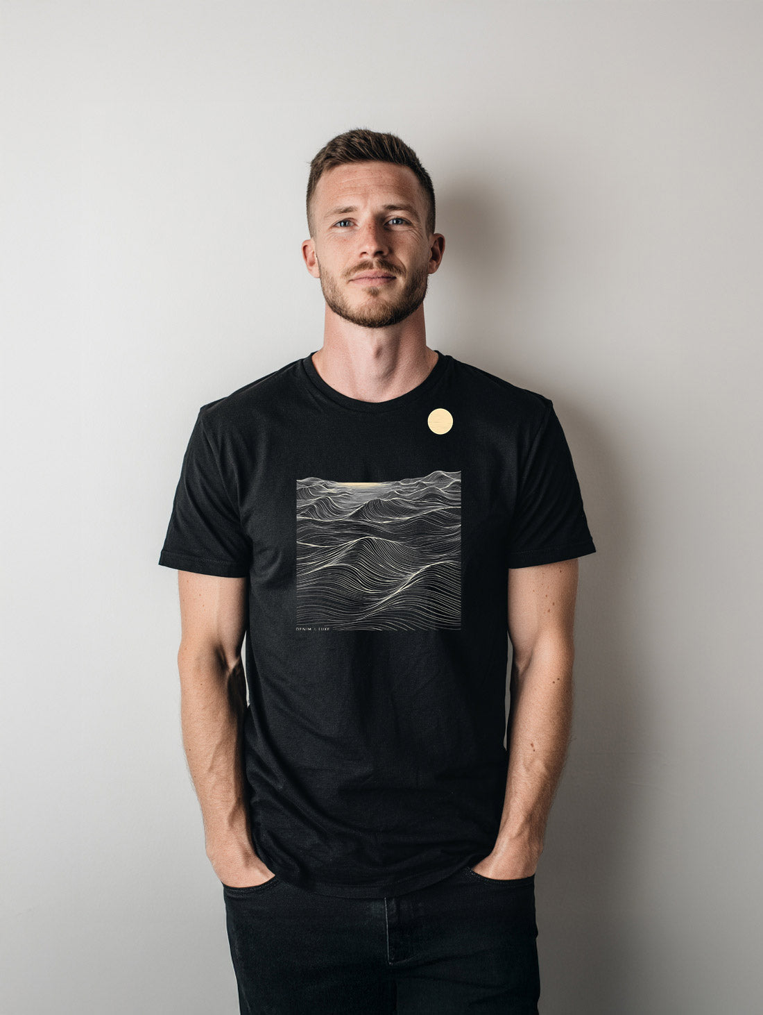 Denim & Luxe Mens Moon Wave Remix Tee