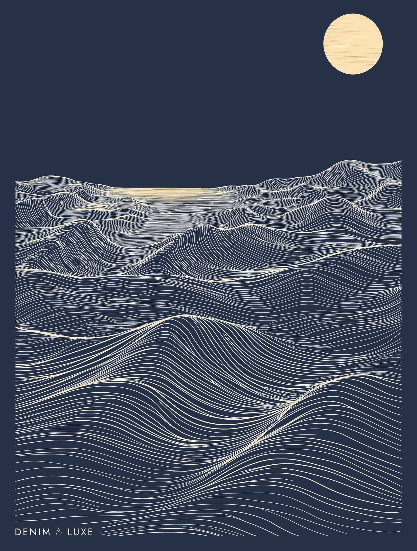 Denim & Luxe Mens Moon Wave Remix Tee