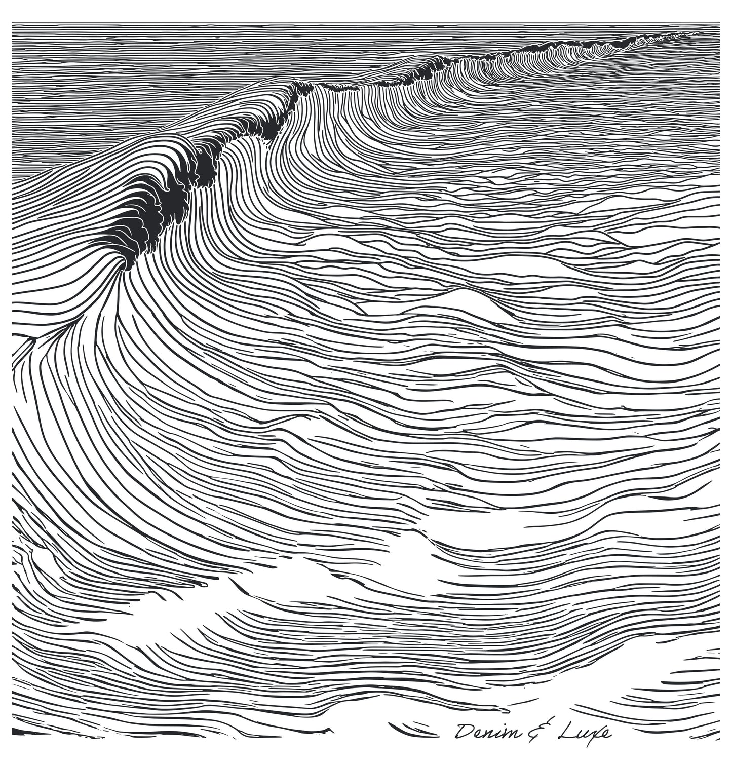 Denim & Luxe Mens Moon Wave Tee