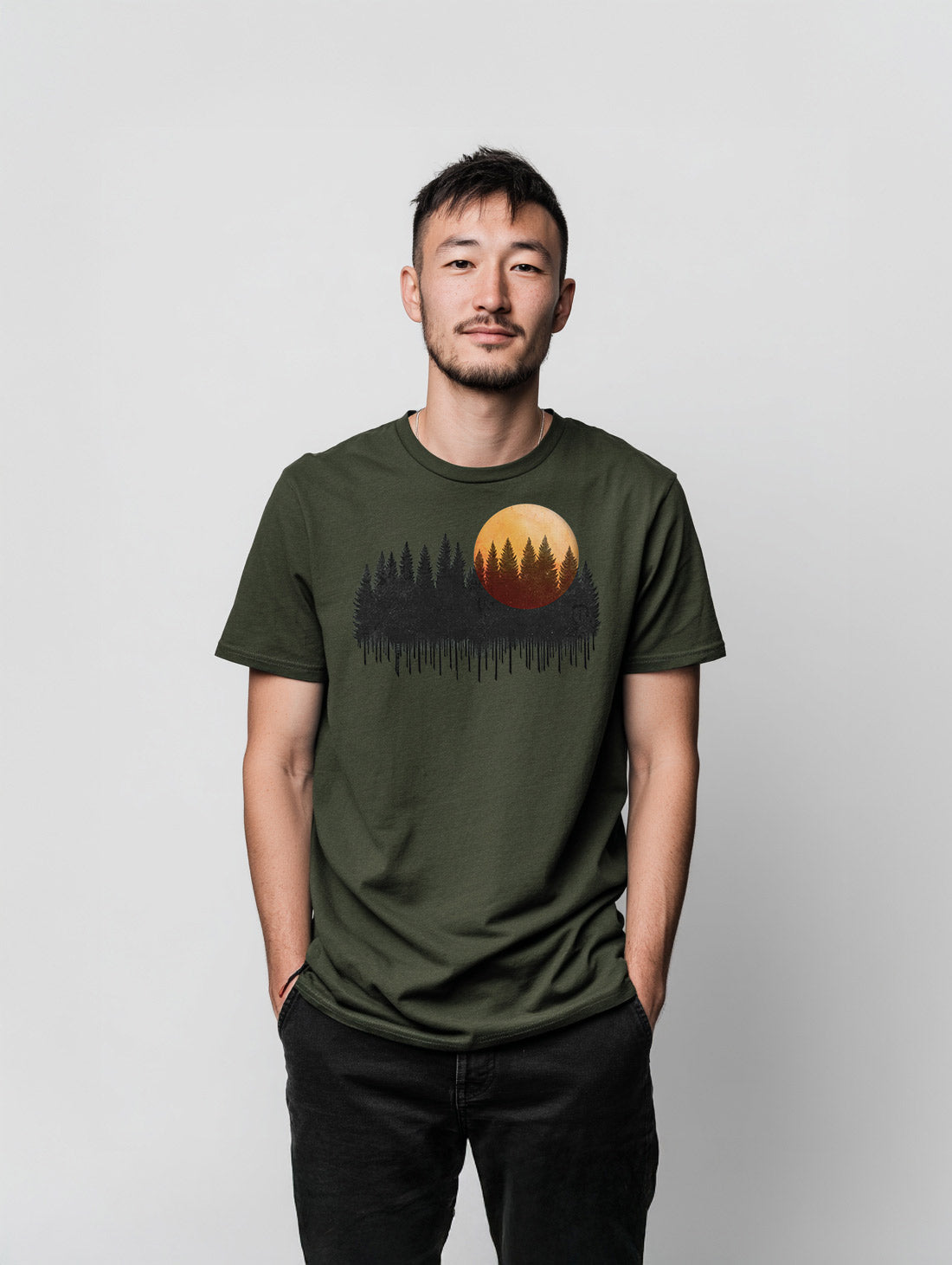 Denim & Luxe Mens Pine Trees Tee