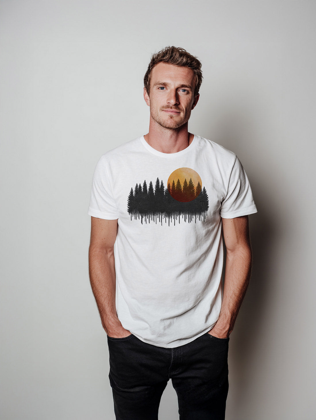 Denim & Luxe Mens Pine Trees Tee