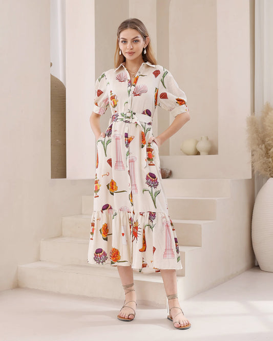 Playful Garden Midi Dress