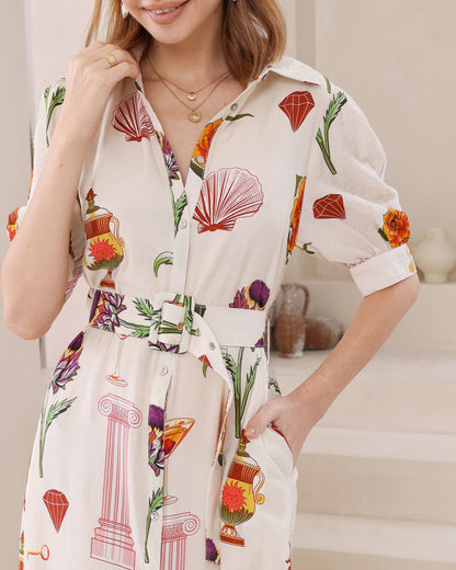 Playful Garden Midi Dress