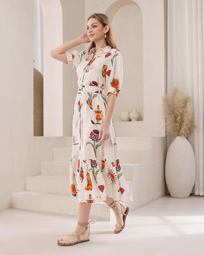 Playful Garden Midi Dress