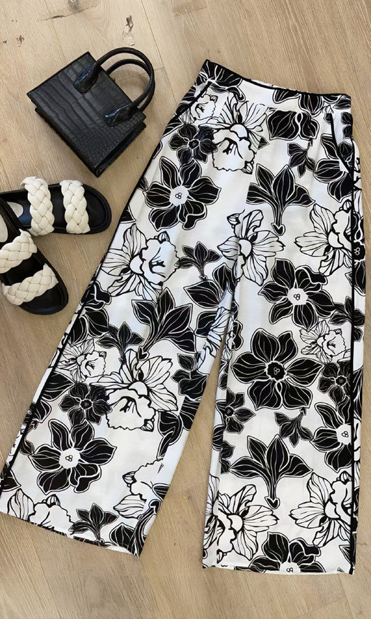 Floral Wide-Leg Pants