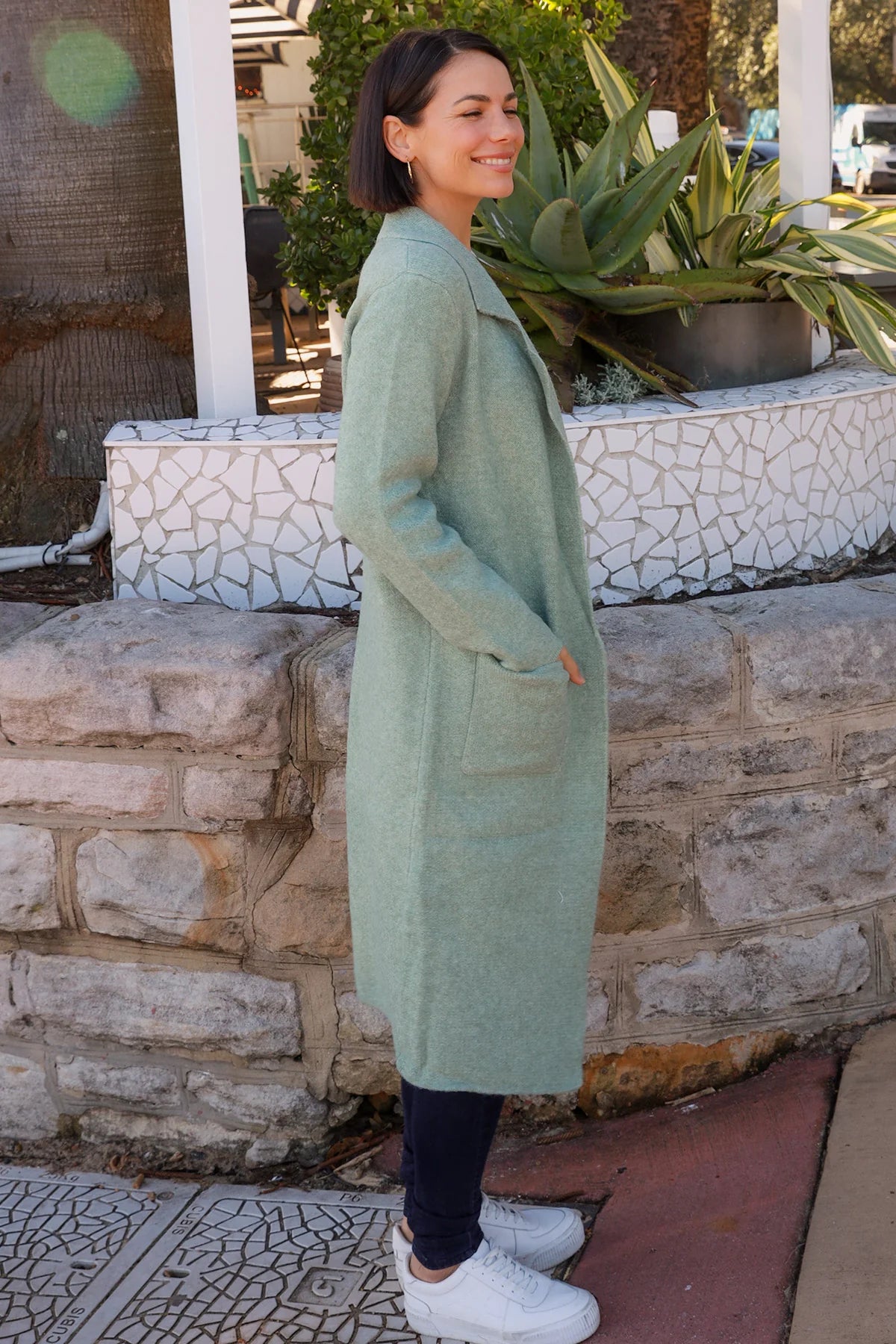 Sage Longline Coatigan