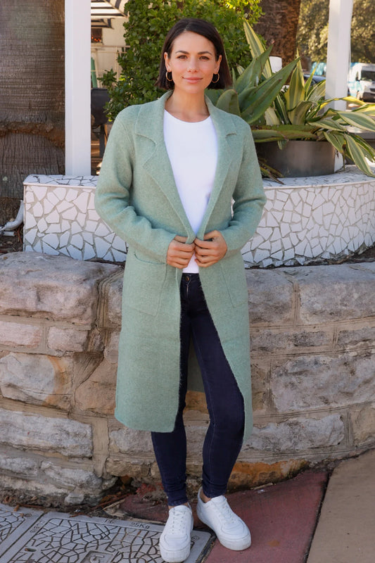 Sage Longline Coatigan