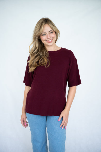 Cotton Yarn Short Sleeve Jumper