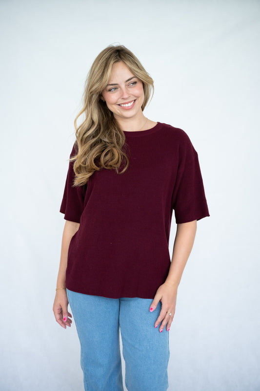 Cotton Yarn Short Sleeve Jumper