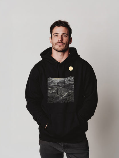 Denim & Luxe Mens Moon Wave Remix Hoodie