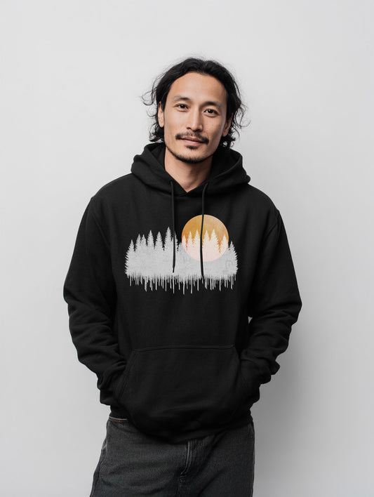Denim & Luxe Mens Pine Trees Hoodie