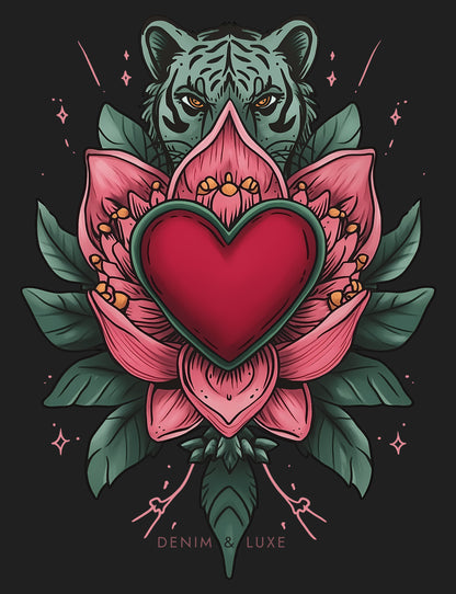 Denim & Luxe Lotus Heart Tee