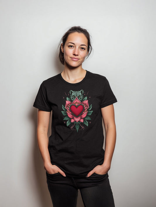 Denim & Luxe Lotus Heart Tee