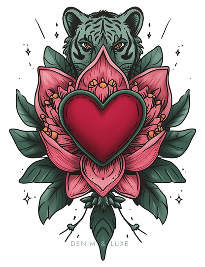 Denim & Luxe Lotus Heart Tee