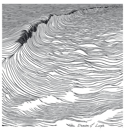 Denim & Luxe Mens Moon Wave Tee