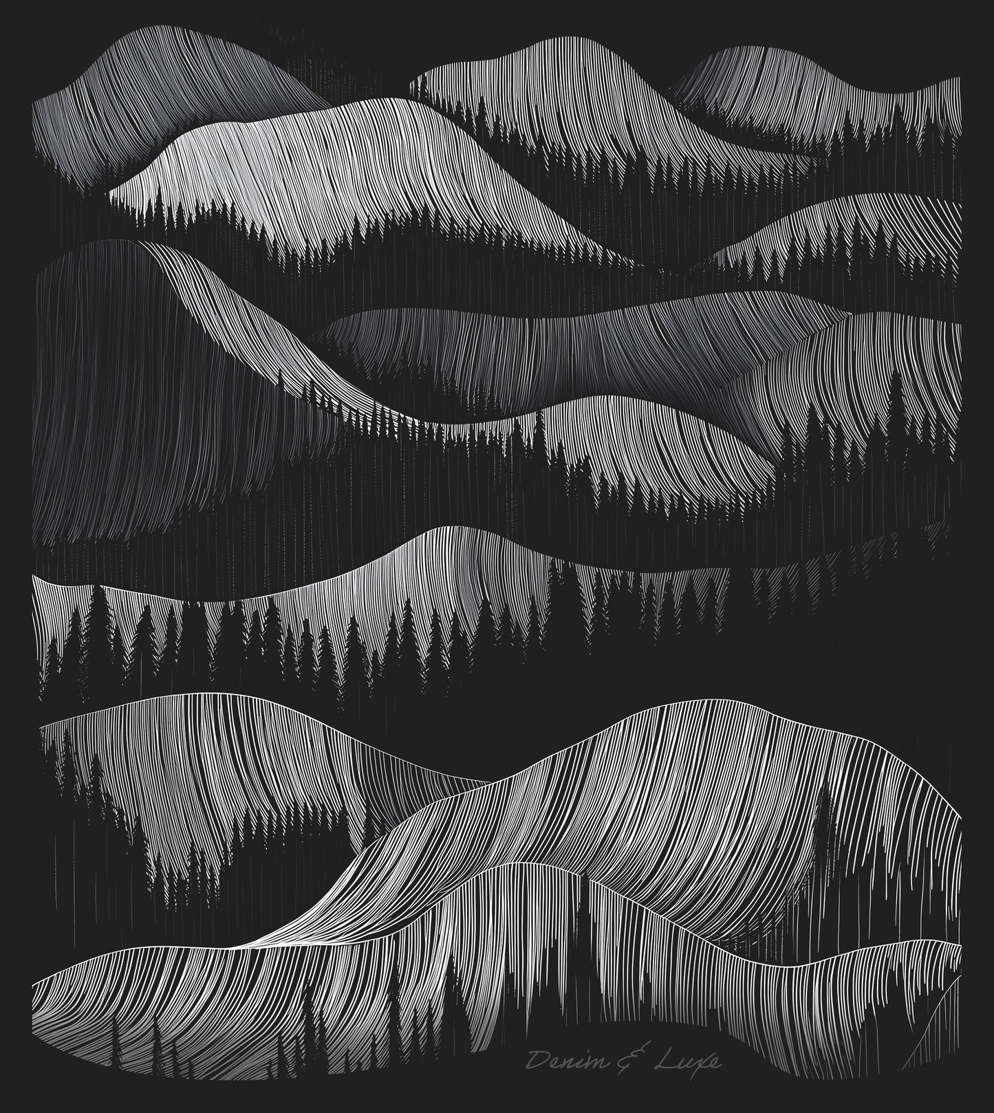 Denim & Luxe Mens Mountain Waves Tee