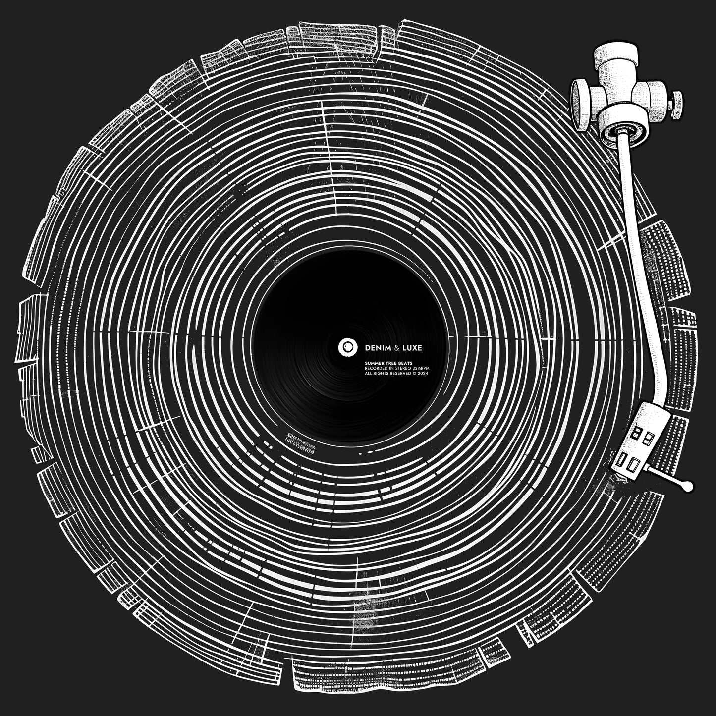 Denim & Luxe Mens Tree Rings Record Tee