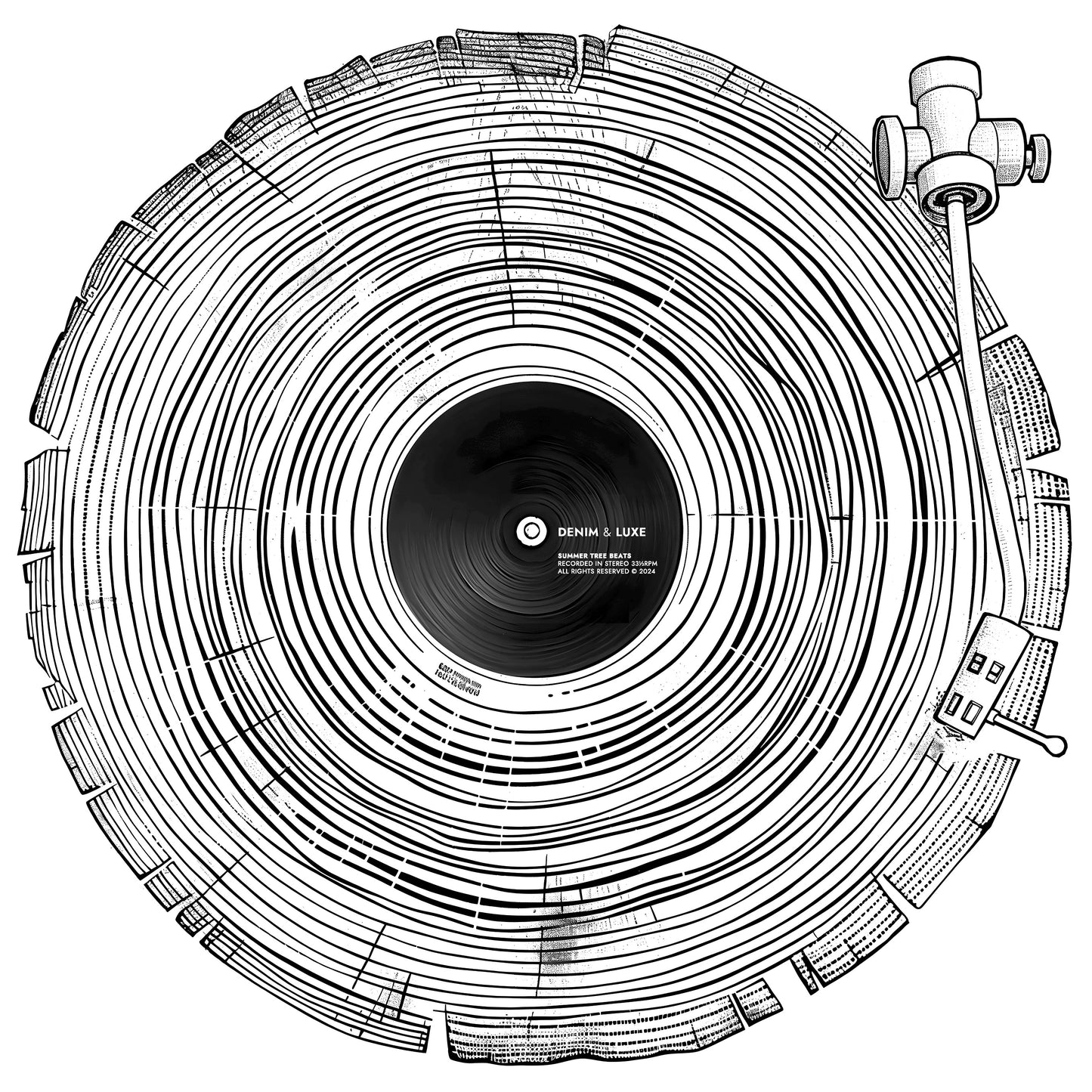 Denim & Luxe Mens Tree Rings Record Tee
