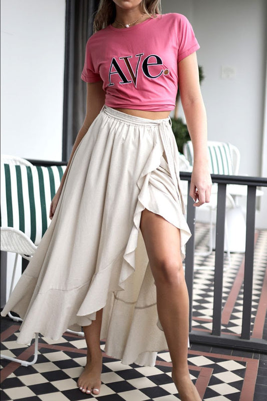 Serene Beige Wrap Skirt